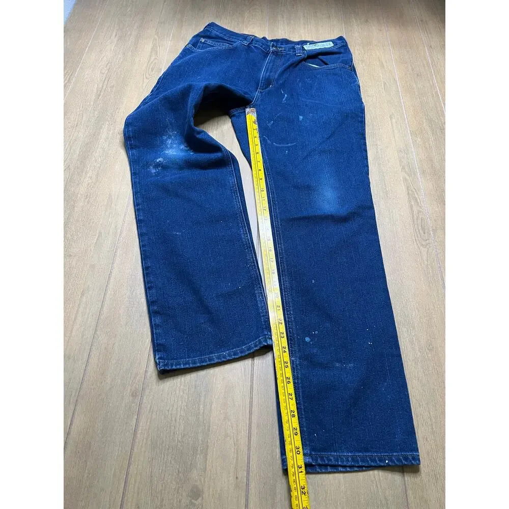 Vintage Carhartt Jeans Mens 34x32 Blue Denim Utility Work‎ Pants Modern Distress